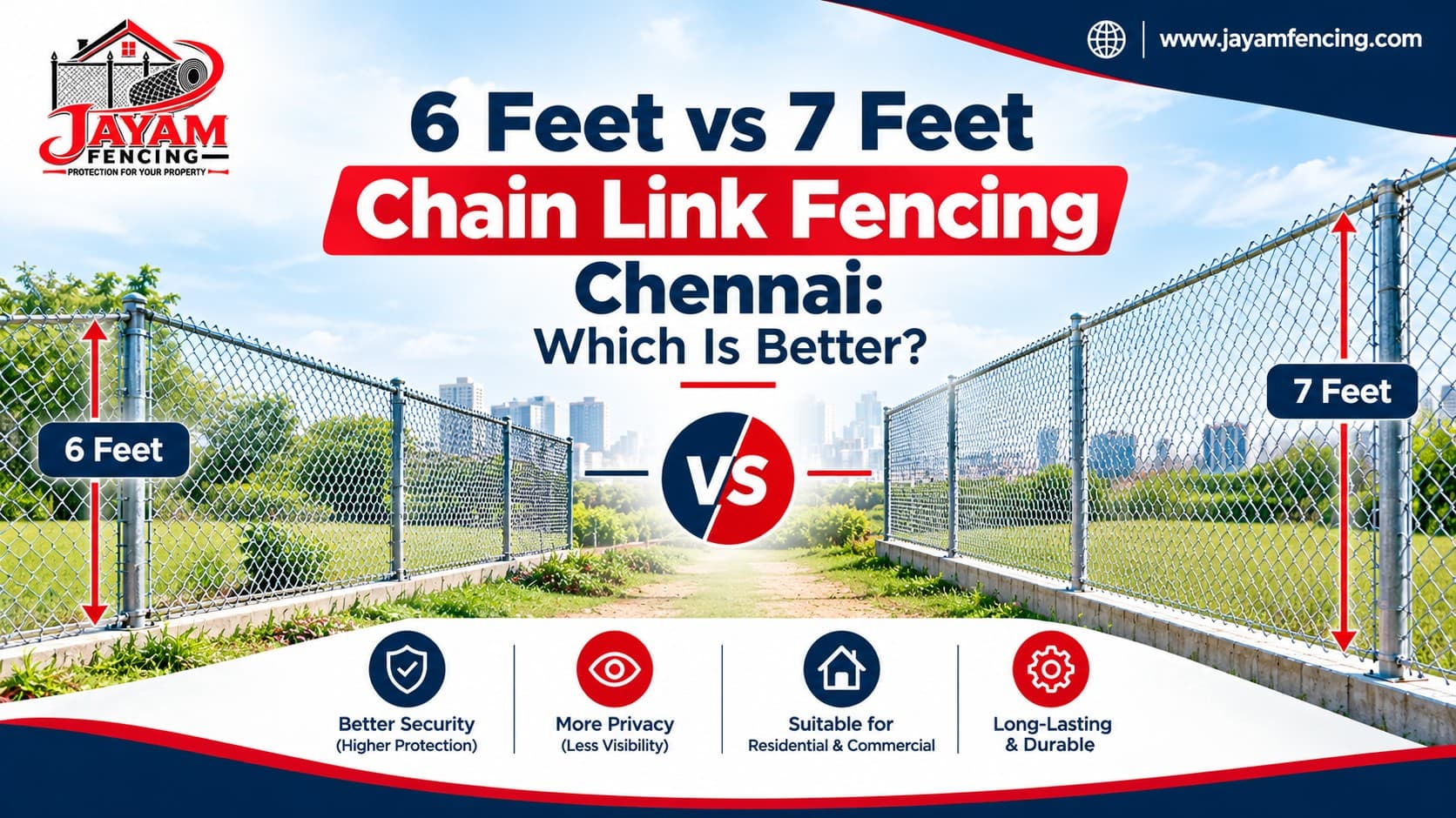6 Feet vs 7 Feet Chain Link Fencing: Which Is Better?
