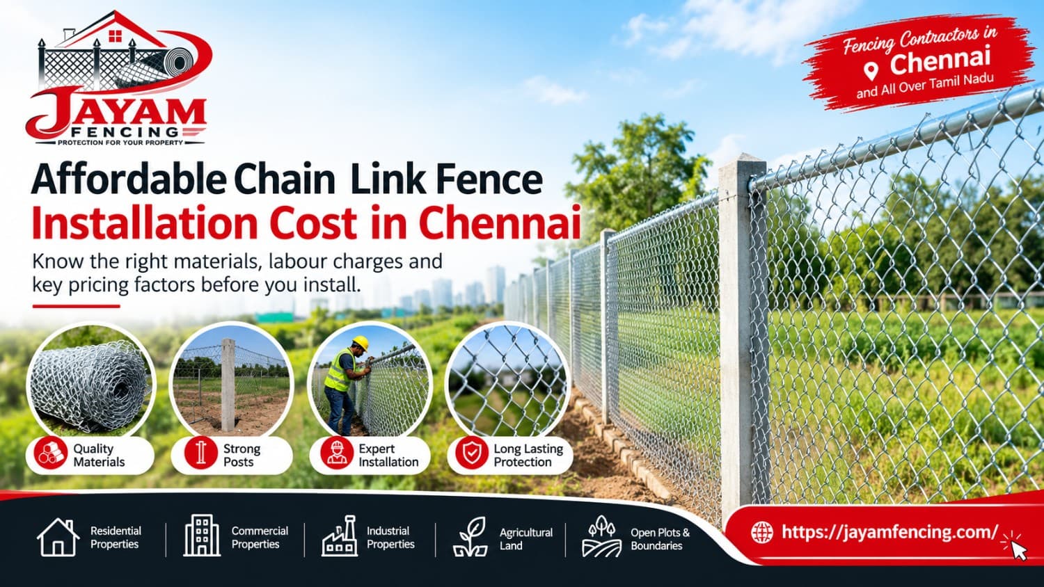 Chain Link Fence Installation Cost in Chennai